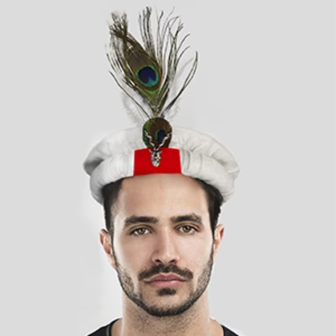 Markhor  feathers Chitrali White Cap