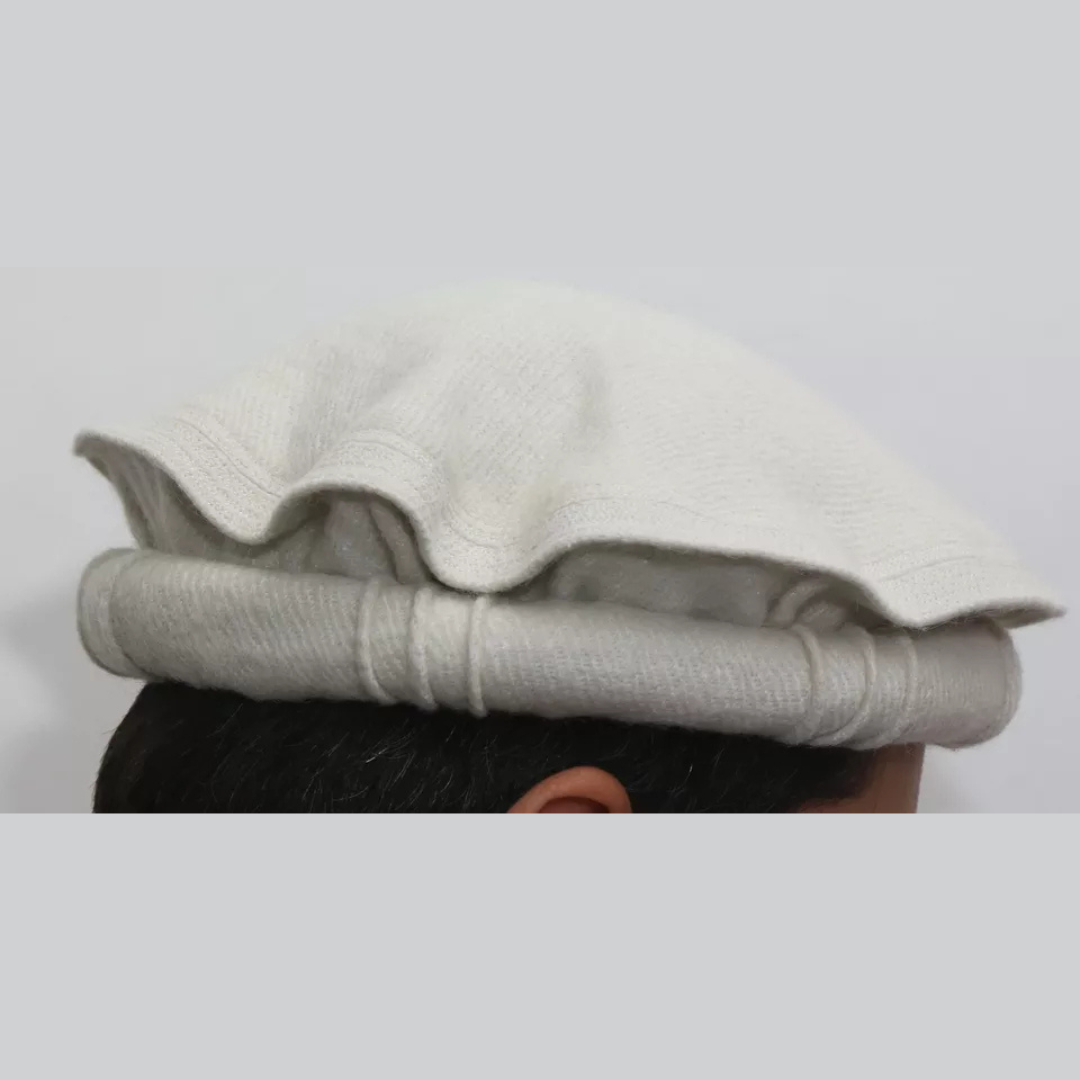 Chitrali Wool Half white Cap