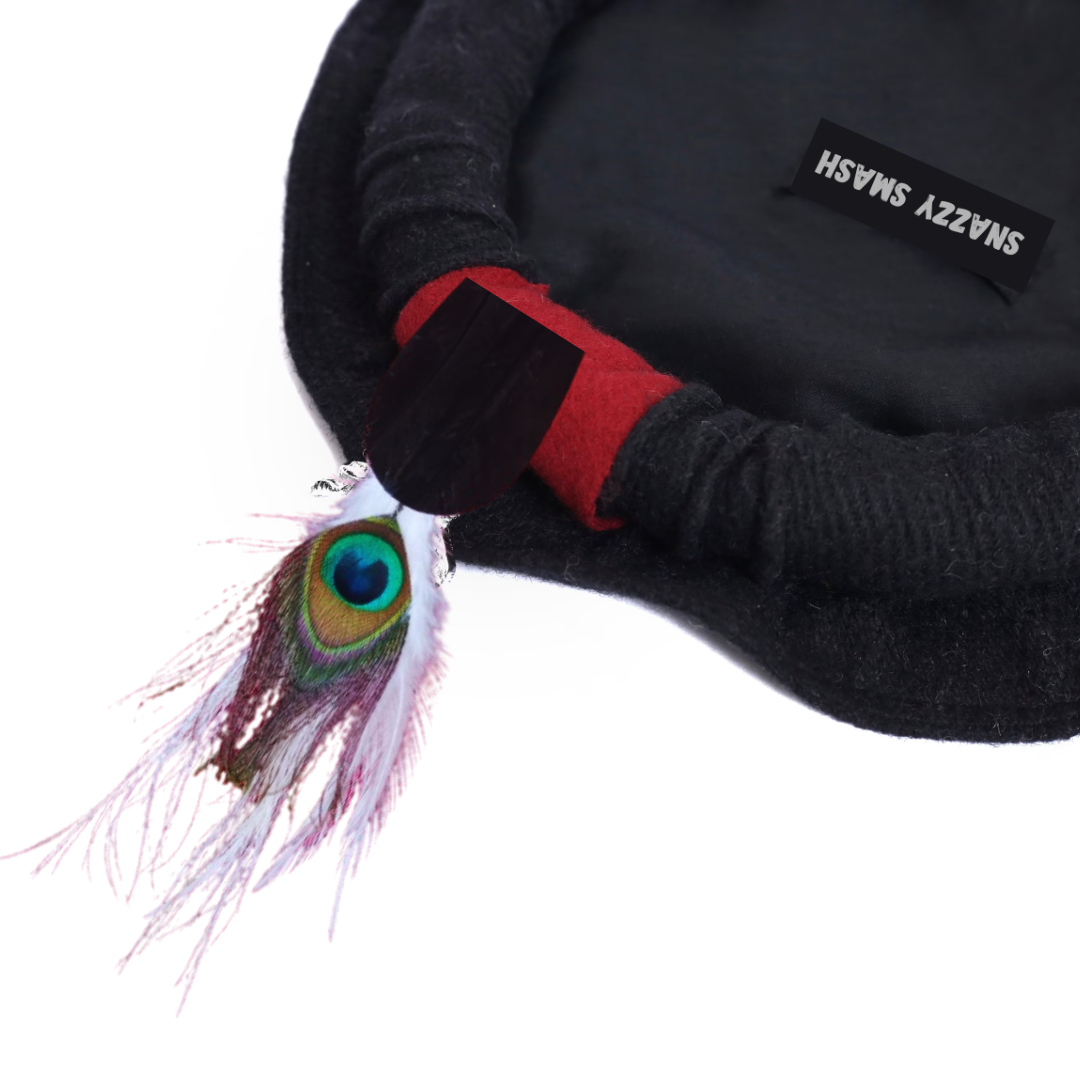 Feathers Chitrali Wool Black Cap